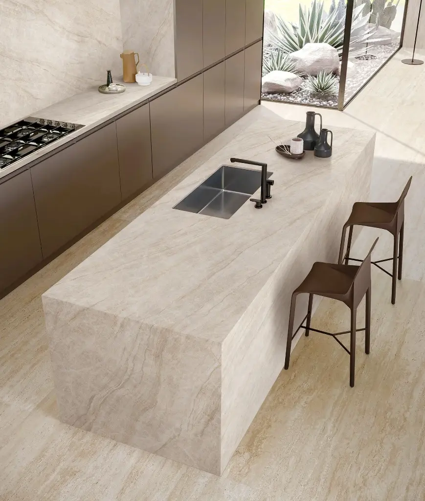 Taj Mahal surface — Guava Quartz + Stone | Adam Stonetech (view 1)