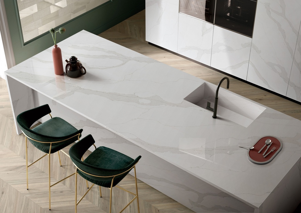 Barenza 2cm surface — Guava Quartz + Stone | Adam Stonetech (view 1)