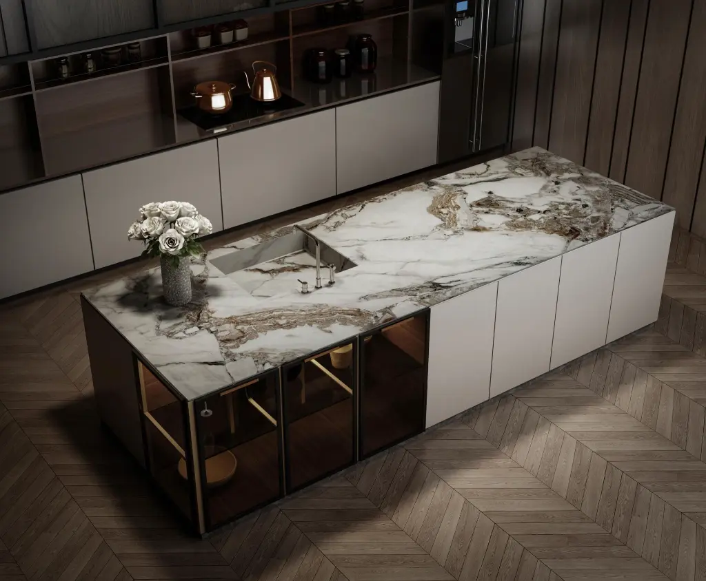Agata Marron surface — Guava Quartz + Stone | Adam Stonetech (view 2)