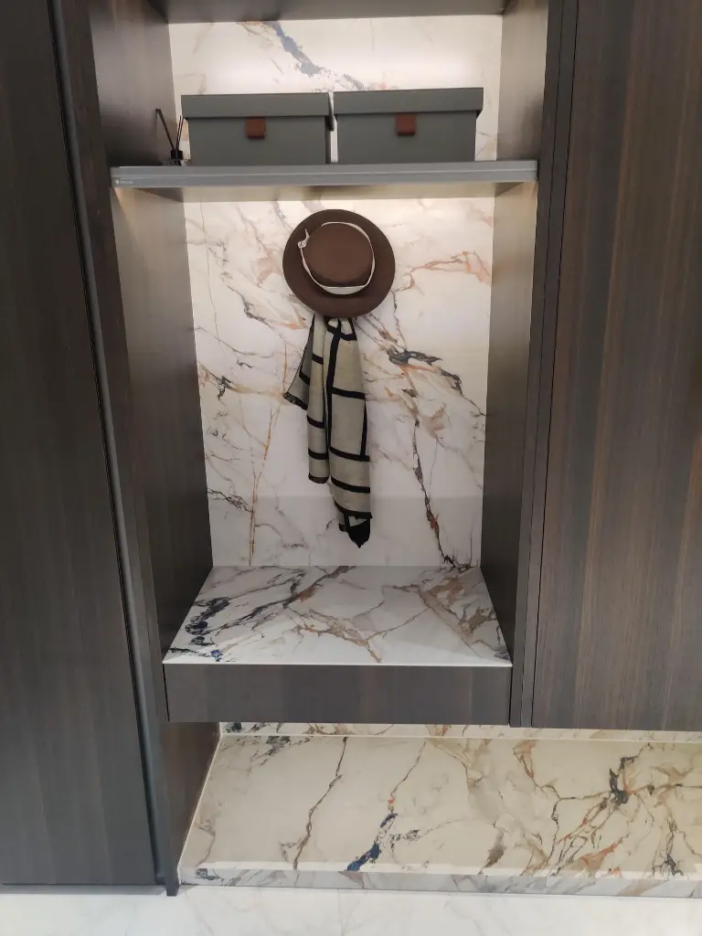 Calacatta Paonazzo surface — Guava Quartz + Stone | Adam Stonetech