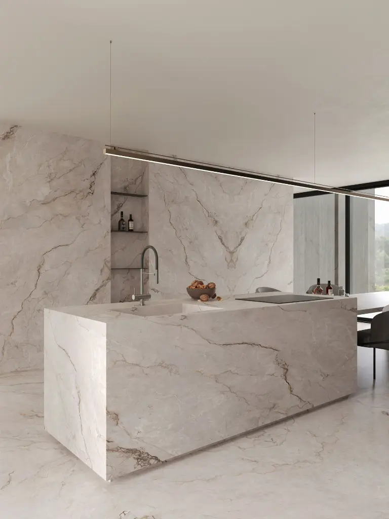 Camus White surface — Guava Quartz + Stone | Adam Stonetech (view 1)