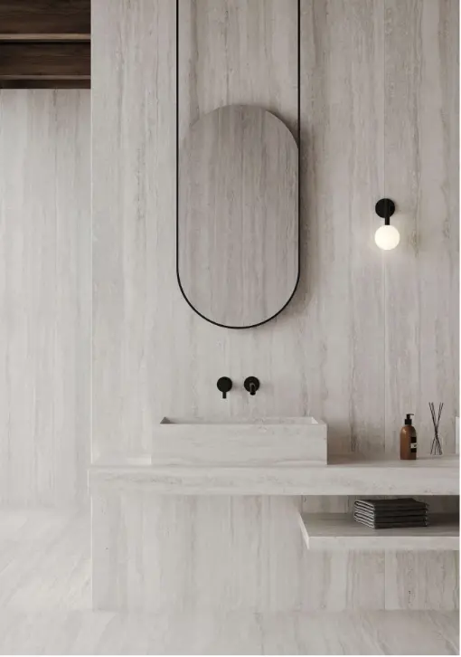 Roman Travertino surface — Guava Quartz + Stone | Adam Stonetech (view 1)