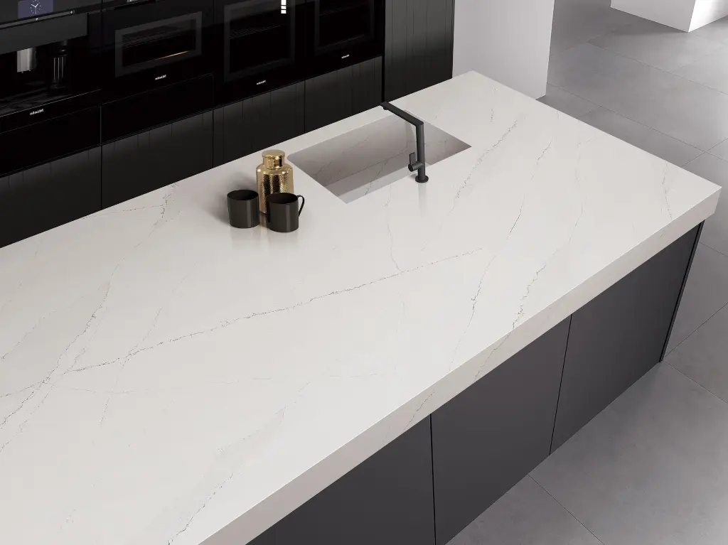 Calacatta Bonarda surface — Guava Quartz + Stone | Adam Stonetech (view 1)