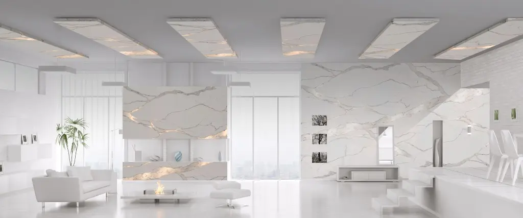 Statuario Scaligero surface — Guava Quartz + Stone | Adam Stonetech (view 3)
