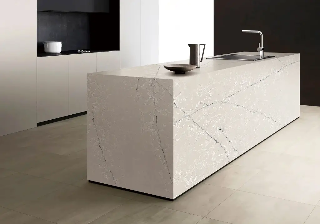 Tawny Alabaster surface — Guava Quartz + Stone | Adam Stonetech (view 1)