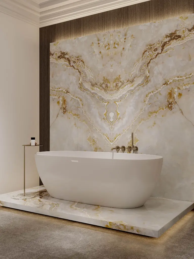 Emperor Onyx surface — Guava Quartz + Stone | Adam Stonetech (view 3)