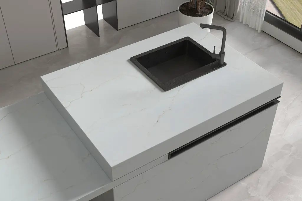 Ferentino surface — Guava Quartz + Stone | Adam Stonetech (view 2)